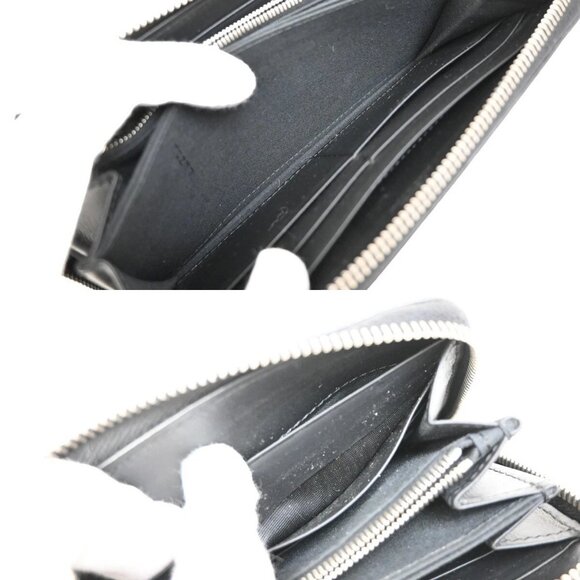 FENDI Logo Micro Zucca Pattern Long Zipper Wallet Embossing Leather - Picture 15 of 16